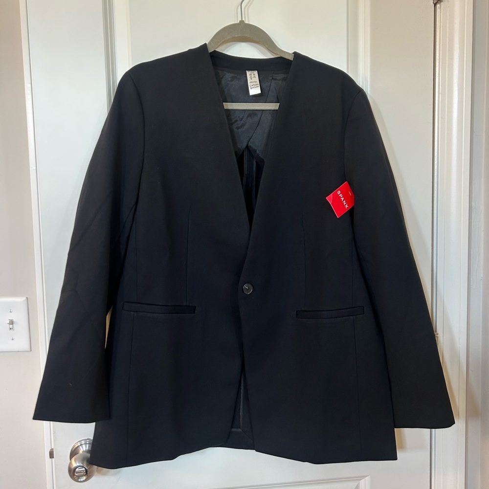 Spanx Collarless Black Blazer